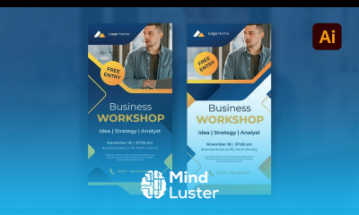 Business Workshop Vertical Banner Design in Adobe Illustrator
