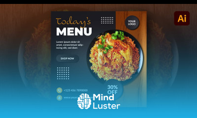 Menu Flyer or Social Media Post Design in Adobe Illustrator