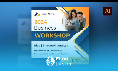 Business Workshop Instagram Post Design in Adobe Illustrator