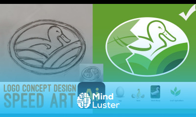 Logo Concept Design Sketch to vector illustrator SpeedArt HD