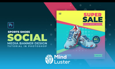 How to Design Sport Shoe Social Media Banner Adobe Photoshop Tutorial Speed Art Grafix Mentor