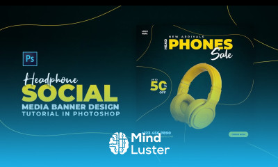 How to Design Headphone Social Media Banner Adobe Photoshop Tutorial Speed Art Grafix Mentor