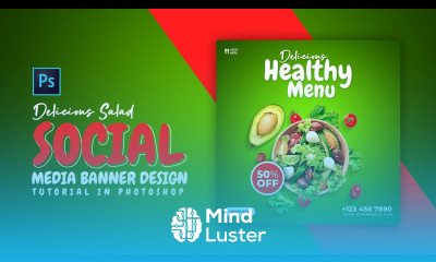 How to Design Salad Social Media Banner Adobe Photoshop Tutorial Speed Art Grafix Mentor