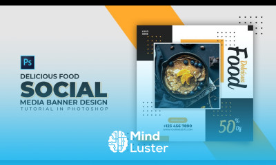 How to Design Food Social Media Banner Post Adobe Photoshop Tutorial Speed Art Grafix Mentor