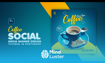 How to Design Coffee Social Media Banner Adobe Photoshop Tutorial Speed Art Grafix Mentor
