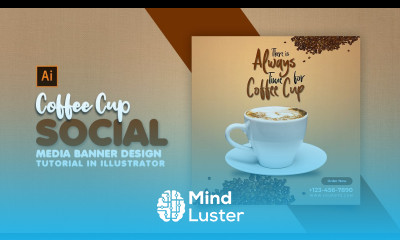 How to Design Coffee Social Media Banner Adobe Illustrator Tutorial Speed Art Grafix Mentor