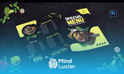 How to Design Bifold Food Menu Brochure Adobe Photoshop Tutorial Speed Art Grafix Mentor