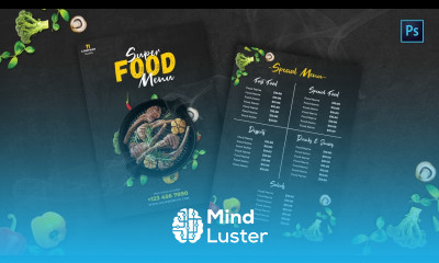 How to Design Food Flyer Front Back Adobe Photoshop Tutorial Speed Art Grafix Mentor