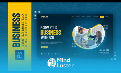 How to Design Business Landing Page Banner Adobe Photoshop Tutorial Speed Art Grafix Mentor