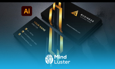 Abstract Golden Business Card Design in Adobe Illustrator