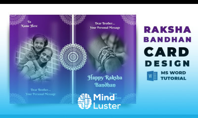 Indian Festival Raksha Bandhan Card Design in MS Word Microsoft Word A4 Card Design in MS Word
