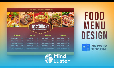 Food Menu Design in MS Word Menu Design for Restaurant MS Word Tutorial