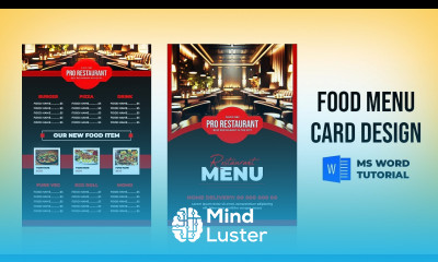 Food Menu Card Design How to Design a Restaurant Food Menu in MS Word Step by Step Tutorial