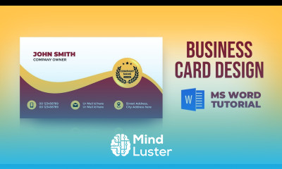 How to Create Business Card Design in MS Word Microsoft Word Visiting Card Design tutorial