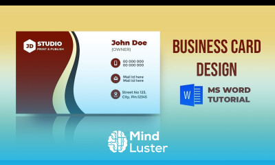How to make Visiting Card in MS Word Business Card Design Tutorial