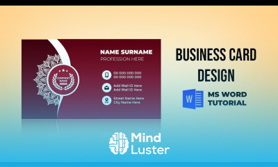How to Create Business Card Design in Microsoft Word MS Word Visiting Card Design tutorial