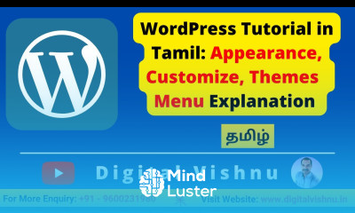 WordPress Tutorial in Tamil WordPress Dashboard Menu Appearance Themes and Customize Explanation