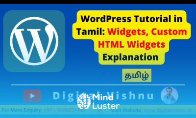 WordPress Tutorial in Tamil WordPress Dashboard Menu Widgets Custom HTML Widget Menu Explanation