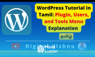 WordPress Website Tutorial in Tamil WordPress Dashboard Menu Plugin Users Tools Menu Explanation