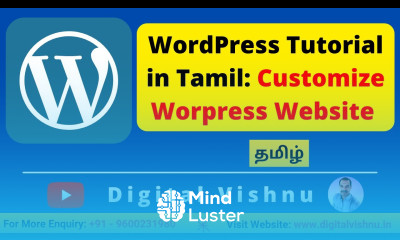 WordPress Tutorial in Tamil Customize WordPress Website Customize Webpage in Tamil