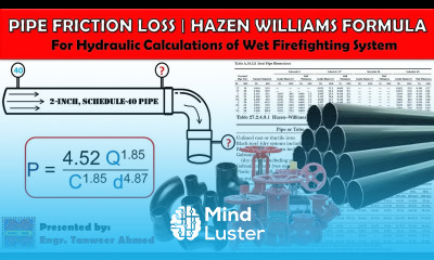 Fire fighting Pipe Pressure Loss Calculation Hazen William Formula in Urdu Hindi