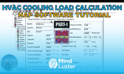 HVAC Cooling Load Calculation HAP Software Tutorial Part 1 in Urdu