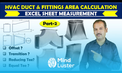 Duct Area Calculations of Rectangular Duct Fittings Part 2 in Urdu