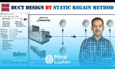 HVAC Duct Design by Static Regain Method McQuay Duct Sizer in Urdu