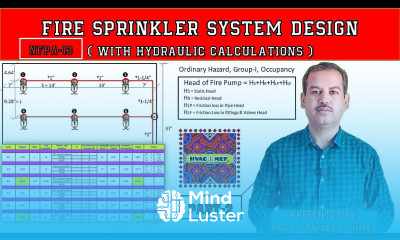 NFPA 13 Fire Sprinkler System Design Calculation Ordinary Hazard Group 1 Part 2 in Urdu