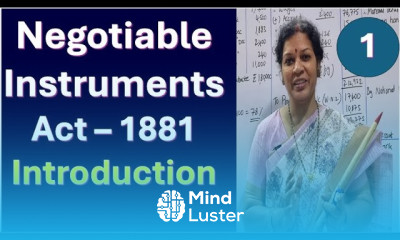 1 Negotiable Instruments Act 1881 Introduction