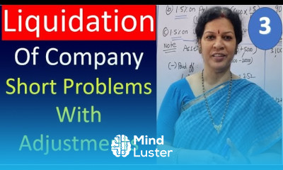 3 Liquidation Of Company Short Problems With Adjustments from Corporate Accounting Subject