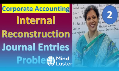 2 Internal Reconstruction Chapter Journal Entries problem from Corporate Accounting