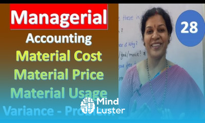 28 Material Cost Material Price Material Usage Variance Problem With Solution