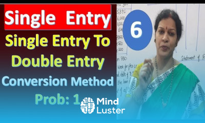 6 Single Entry To Double Entry Conversion Method Problem No 1