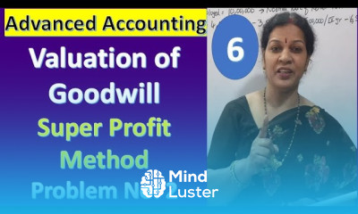 6 Valuation of Goodwill Super Profit Method Problem No 2