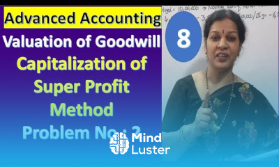 8 Valuation of Goodwill Capitalization of Super Profit Method Problem No 2