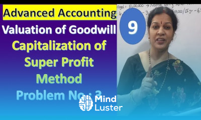 9 Valuation of Goodwill Capitalization of Super Profit Method Problem No 3