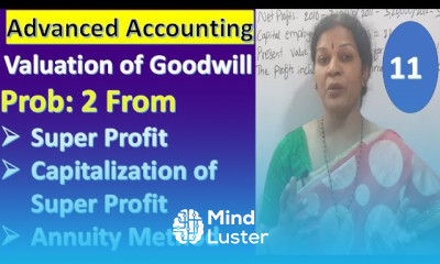 11 Valuation of Goodwill Prob From Super Profit Capitalization of Super Profit Annuity Method