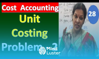 28 Unit Costing Problem Number 2 from Cost Accounting