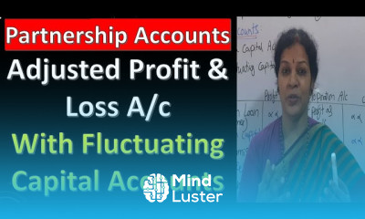 4 Partnership Accounts Adjusted Profit Loss A c With Fluctuating Capital Accounts