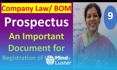 9 Company Law BOM Prospectus An Important Document For Registration of Company