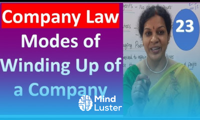 23 Winding Up Company Modes of Winding Up of a Company From Company Law Subject