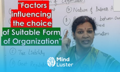 BOM Subject Factors influencing the choice of Suitable Form of Organization