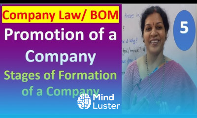 5 Company Law BOM Promotion of a Company Stages for Formation of Company