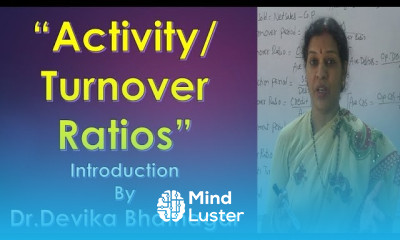 Activity Turnover Ratios By Dr Devika Bhatnagar
