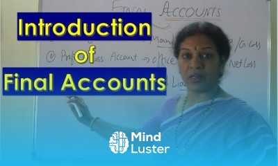Final Accounts Introduction In Financial Accounting