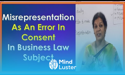 Misrepresentation As an Error In Consent In Business Law Subject By Dr Devika Bhatnagar