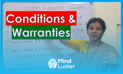 Conditions Warranties An Important Concept in Law Subject By Dr Devika Bhatnagar