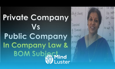 Differences Between Private Public Company In Company Law BOM Subject