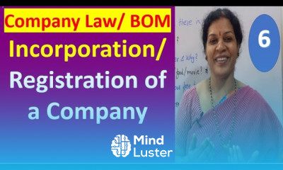 6 Incorporation Registration of a Company From Company Law BOM Business Organization Mgmt